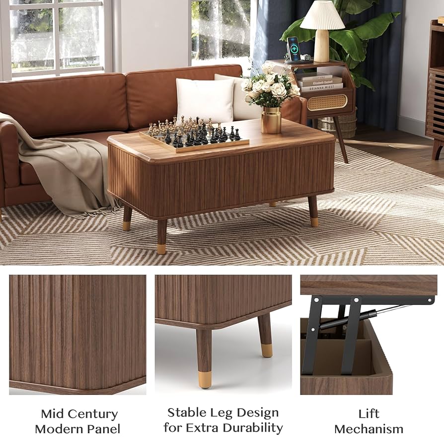 Amazon.com: JOINICE, Lift Top Coffee Table with Storage
